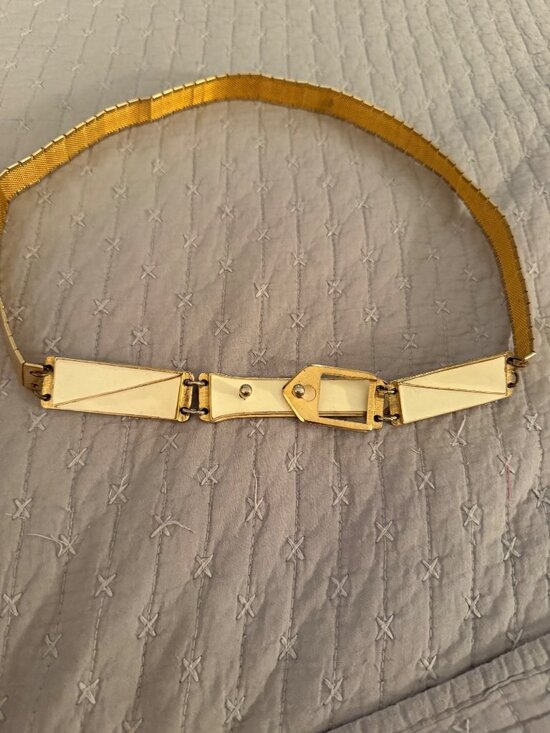 Accessocraft NYC Womens Gold-toned Metal Enamel Belt 30.5 inches Studs Vintage main image 5